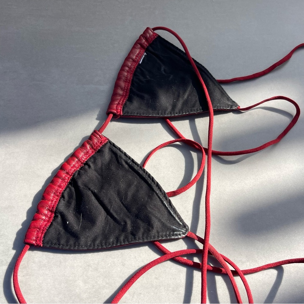 Red Triangle String Bikini Top - Women's Swim - Picture 5 of 6